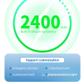 סוללת ליתיום יון 3.7V 2400mAh נורת LED נהג חירום